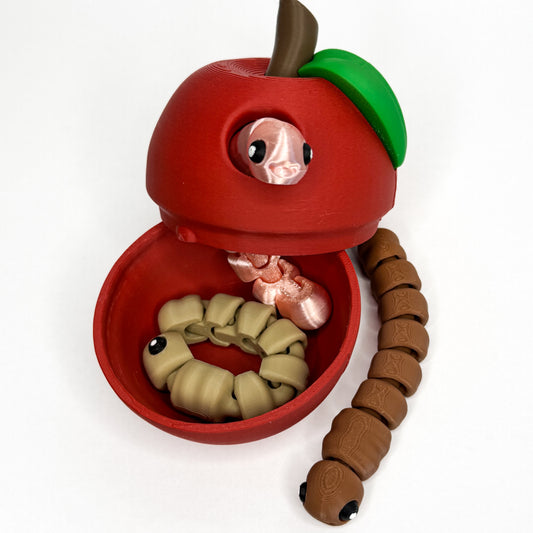 Apple Container with Flexi Worms