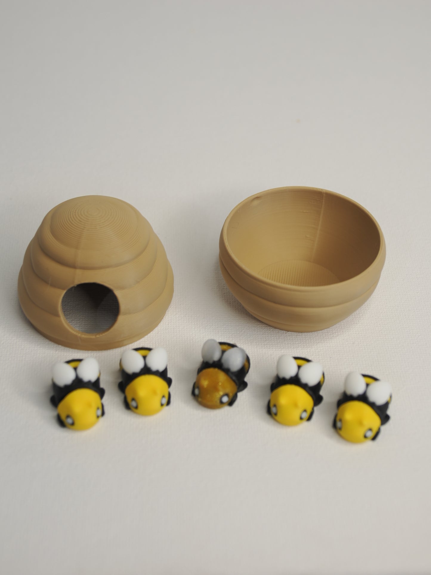 Bee hive with colony of 5 tiny flexi bees